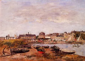 Trouville, the View from Deauville on Market Day by Eugene-Louis Boudin - Oil Painting Reproduction