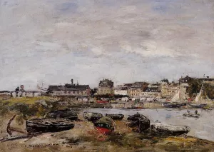 Trouville, View from Deauville, a Day in March by Eugene-Louis Boudin - Oil Painting Reproduction