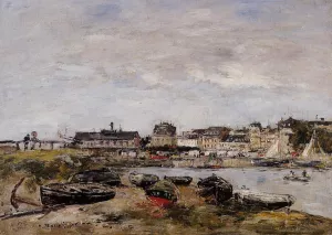 Trouville, View from Deauville, a Day in March by Eugene-Louis Boudin Oil Painting