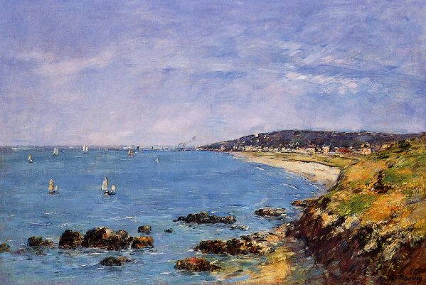 Trouville, View from the Heights by Eugene-Louis Boudin - Hand-Painted Oil Painting Reproduction