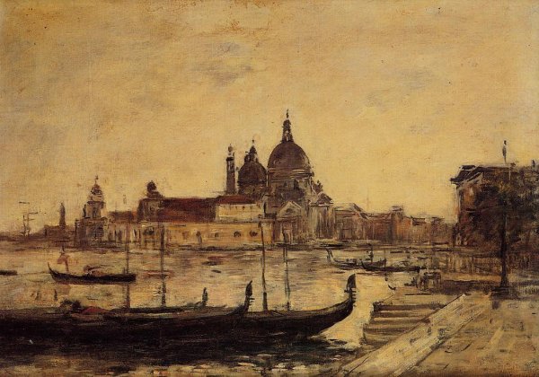 Venice, Le Mole et la Salute by Eugene-Louis Boudin - Hand-Painted Oil Painting Reproduction