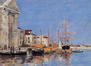 Venice, The Customs House by Eugene-Louis Boudin Oil Painting