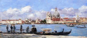 Venice, The Salute and the Douane, the Guidecca from the Rear, View from the Grand Canal by Eugene-Louis Boudin - Oil Painting Reproduction