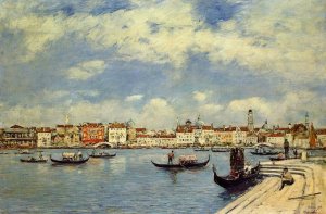 Venice, View from San Giorgio by Eugene-Louis Boudin Oil Painting