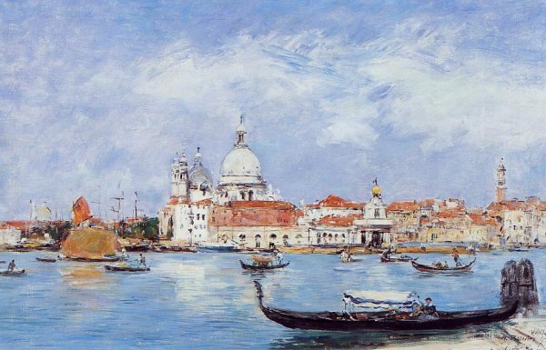 Venice, View from the Grand Canal by Eugene-Louis Boudin - Hand-Painted Oil Painting Reproduction