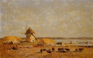 View from the Camaret Heights by Eugene-Louis Boudin Oil Painting