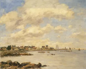 View of Saint-Vaast-La-Houghe by Eugene-Louis Boudin - Oil Painting Reproduction