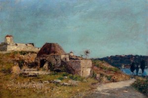 Villefranche, the Citadel by Eugene-Louis Boudin Oil Painting