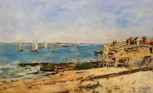 Villerville, the Shore by Eugene-Louis Boudin - Oil Painting Reproduction