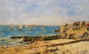 Villerville, the Shore by Eugene-Louis Boudin Oil Painting