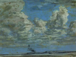 White Clouds by Eugene-Louis Boudin Oil Painting