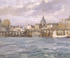 L'estacade De L'ile Saint-Louis by Eugene Louis Gillot Oil Painting