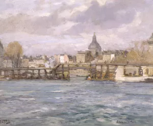 L'estacade De L'ile Saint-Louis by Eugene Louis Gillot Oil Painting