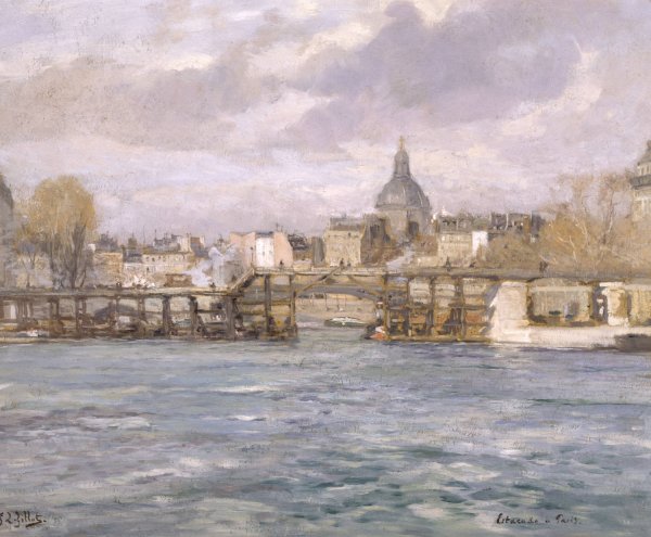 Main Product Photo of L'estacade De L'ile Saint-Louis  Painting by Eugene Louis Gillot