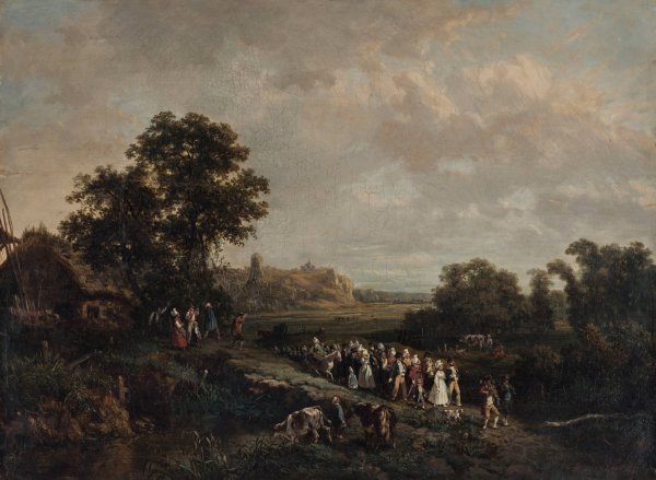 Main Product Photo of Une noce en procession  Painting by Eugene Louis Vasselin
