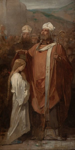 La Consecration de sainte Genevieve by Eugene Medard Oil Painting