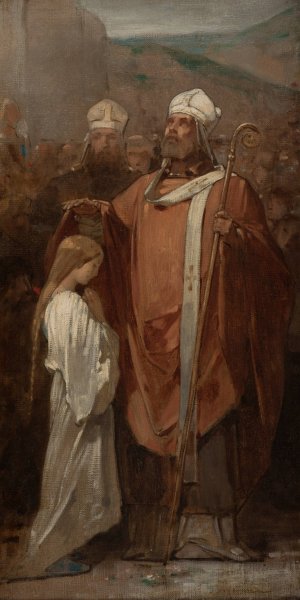 Main Product Photo of La Consecration de sainte Genevieve  Painting by Eugene Medard