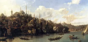A View of the Suleymaniyeh by Eugene Napoleon Flandin - Oil Painting Reproduction
