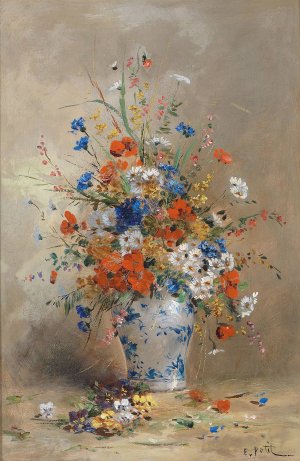 Blumenstillleben Oil painting by Eugene Petit