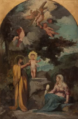 La Sainte Famille by Eugene Romain Thirion Oil Painting
