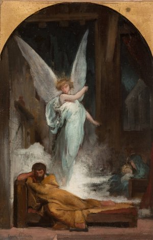 Le Songe de Saint-Joseph by Eugene Romain Thirion Oil Painting