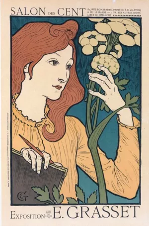 Salon des Cent by Eugene Samuel Grasset - Oil Painting Reproduction