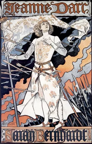 Sarah-Bernhardt by Eugene Samuel Grasset - Oil Painting Reproduction