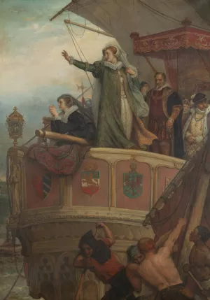 Adieux a la Chere France, 15 aout 1561 by Eugene Siberdt Oil Painting