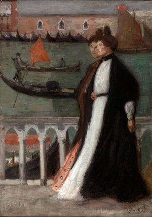 Along the Riva by Eugene Vail Oil Painting