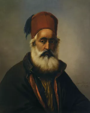 Portrait of a Dignitary Possibly Ibrahim Pacha by Eugene Verboeckhoven - Oil Painting Reproduction