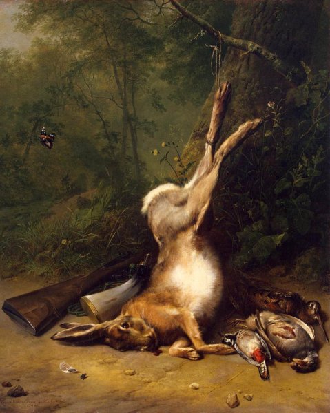Main Product Photo of Still-Life with a Hare Painting by Eugene Verboeckhoven