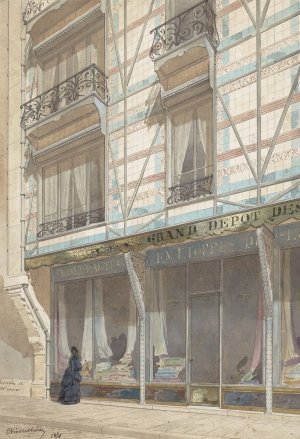Iron-frame house with glazed earthenware cladding by Eugene Viollet-Le-Duc Oil Painting