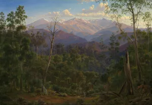 Mount Kosciusko, seen from the Victorian border Oil painting by Eugene Von Guerard