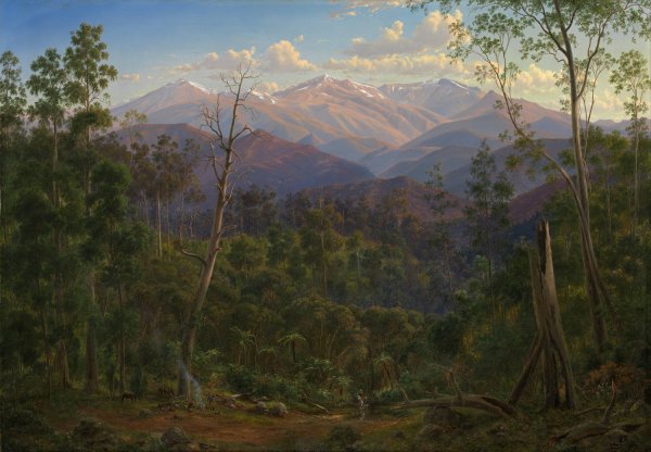 Main Product Photo of Mount Kosciusko, seen from the Victorian border  Painting by Eugene Von Guerard