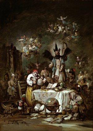 Allegorical caprice. The Avarice by Eugenio Lucas Velazquez Oil Painting