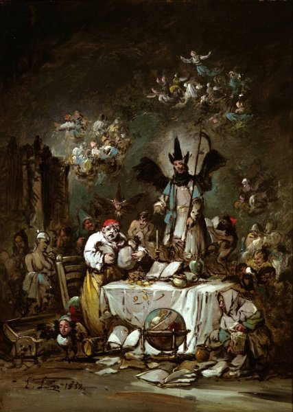 Allegorical caprice. The Avarice  by Eugenio Lucas Velazquez - Hand-Painted Oil Painting Reproduction