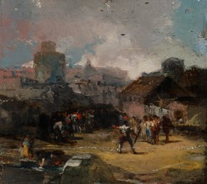 El Juego de Barras by Eugenio Lucas Velazquez Oil Painting