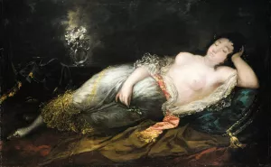 Maja dormida by Eugenio Lucas Velazquez Oil Painting