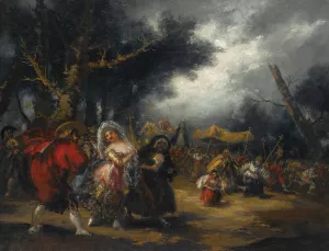 La Procesion by Eugenio Lucas Villamil Oil Painting