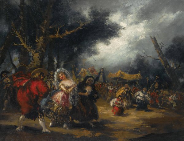 Main Product Photo of La Procesion  Painting by Eugenio Lucas Villamil