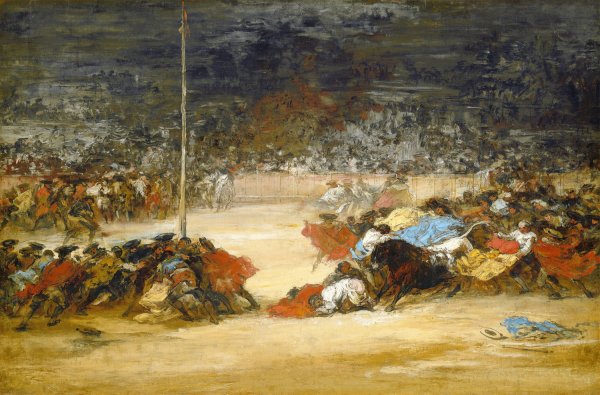 Main Product Photo of The Bullfight  Painting by Eugenio Lucas Villamil