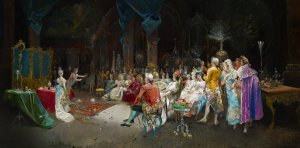 The Magician at the Palace by Eugenio Lucas Villamil Oil Painting