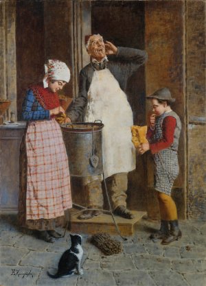 The Angel of Mercy by Eugenio Zampighi Oil Painting