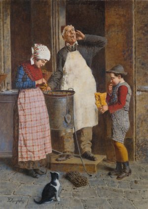 The angel of mercy by Eugenio Zampighi Oil Painting