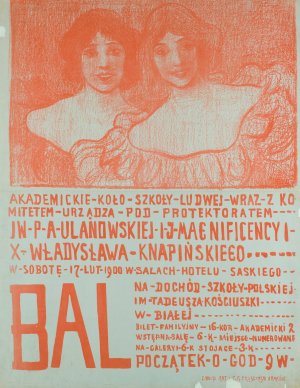 Bal na dochod Szkoly Polskiej by Eugeniusz Ludwik Dabrowa-Dabrowski Oil Painting