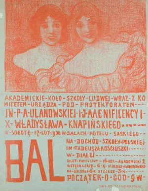 Bal na dochod Szkoly Polskiej by Eugeniusz Ludwik Dabrowa-Dabrowski Oil Painting