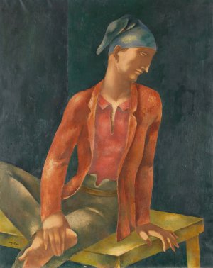 Junger Mann mit blauer Kappe by Eugeniusz Zak Oil Painting