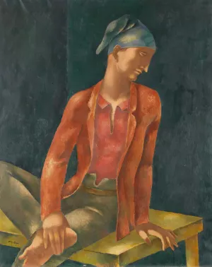 Junger Mann mit blauer Kappe by Eugeniusz Zak Oil Painting