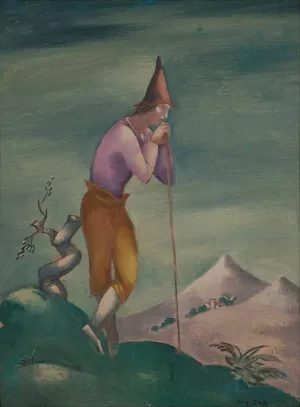 Krajobraz z wedrowcem by Eugeniusz Zak Oil Painting