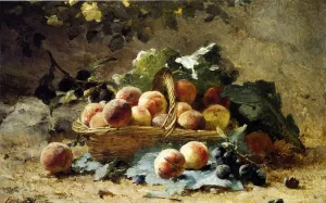 Still Life with Peaches by Euphemie Muraton - Oil Painting Reproduction